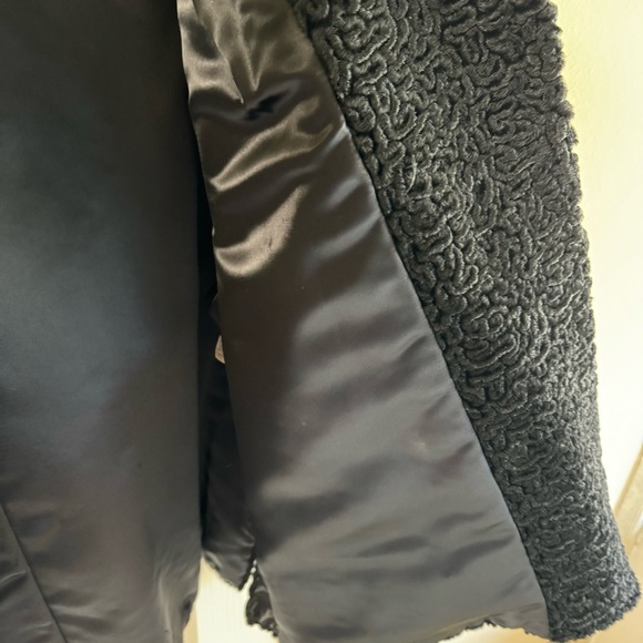 Vintage Astrakin Lepshire Black Curly Persian Lamb Wool Short Coat Mink … - Picture 13 of 16